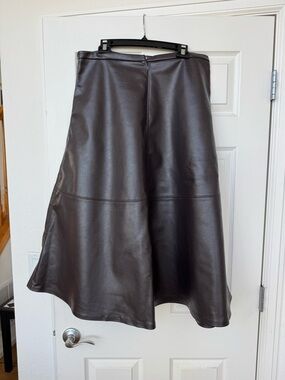 H&M faux A-Line Midi Skirt